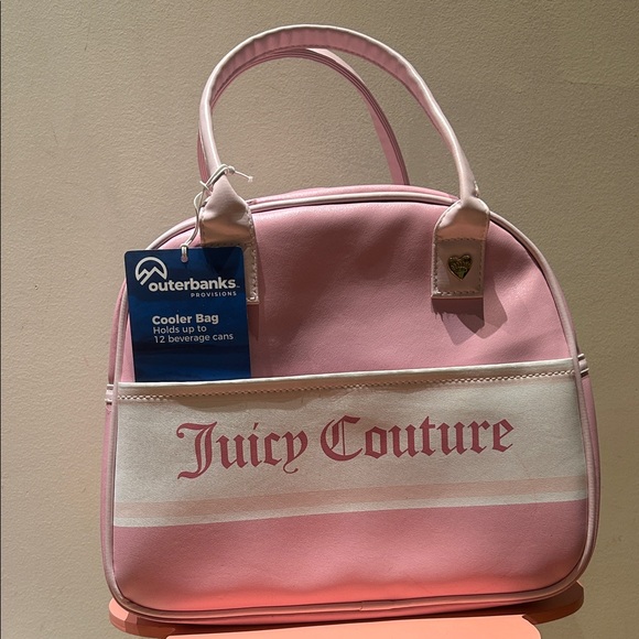 Juicy Couture Handbags - NEW Juicy Couture Pink and White Cooler Travel Bag